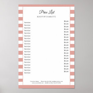 Poster Lista de Preços do Salão de Faixa Moderna