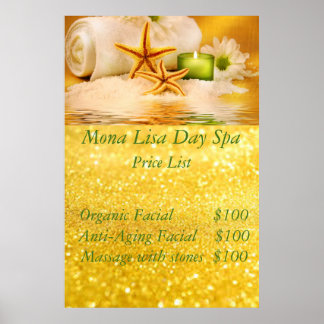 Poster Lista de preços Spa