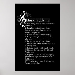 Pôster Lista de problemas do piano