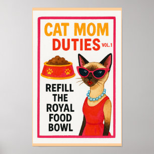 Poster Lista de tarefas engraçada para Mãe de Gato Decora