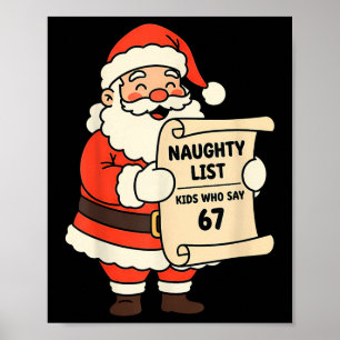 Poster Lista de Travessos Crianças Que Dizem 67 Natal Sei