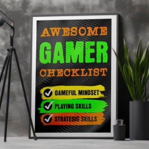 Poster Lista de Verificação de Jogador Incrível Jogos