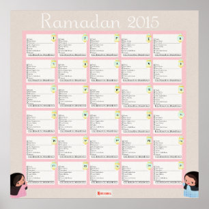 Poster Lista De Verificação Diária Ramadhan Para GIRLS