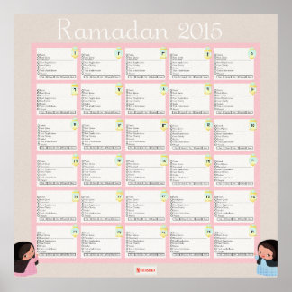 Poster Lista De Verificação Diária Ramadhan Para GIRLS