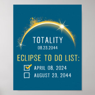 Poster Lista de Verificação do Eclipse Solar Total de 202