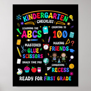 Poster Lista de Verificação do Jardim de Infância Pronto