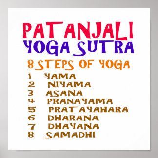 Pôster Lista de verificação YOGA : 8 etapas de PATANJALI 