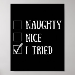 Poster Lista Divertida de Natal Xmas Travesso Bonzinho Eu