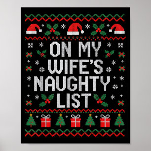 Poster Lista travessa da minha esposa divertido natal mar