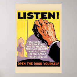 Poster Listen! Open the Door Yourself - 1929 Work