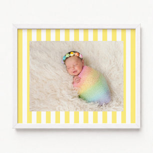 Poster Listras amarelo pálido e branco Foto de nova menin