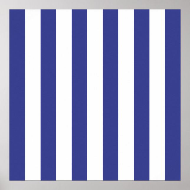 Poster Listras Azuis e Brancas (Frente)