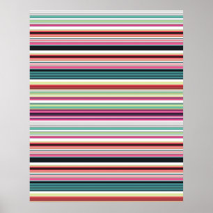 Poster Listras brancas coloridas fofas