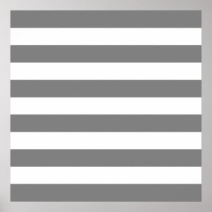 Pôster Listras cinzentas e brancas