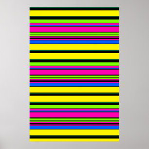 Poster Listras coloridas amarelas fofas