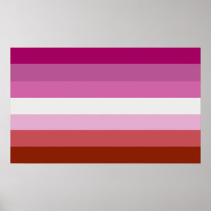 Poster Listras da Bandeira do Orgulho Lésbico