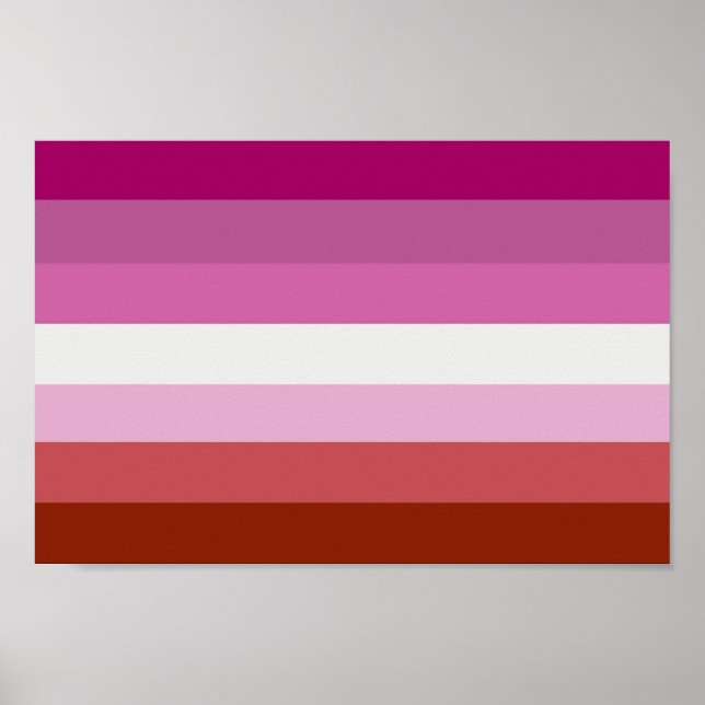 Poster Listras da Bandeira do Orgulho Lésbico (Frente)