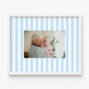 Poster Listras de Açúcar Candy Azul Claro e Branco Foto d