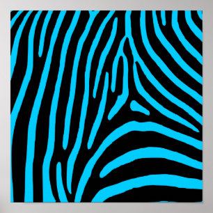 Pôster Listras de Zebra Pretas e Aquáticas