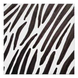 Pôster Listras de zebra pretas e brancas