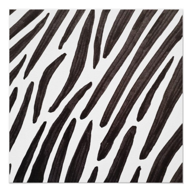 Pôster Listras de zebra pretas e brancas (Frente)