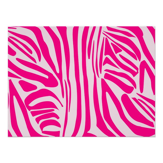 Pôster Listras de zebra rosa (Frente)
