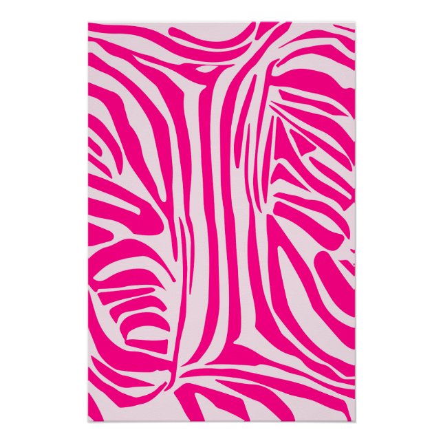 Pôster Listras de zebra rosa (Frente)
