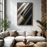 Listras Diagonais Minimalistas Preto e Branco