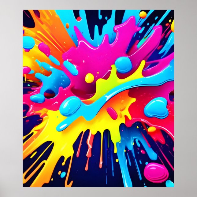 Poster Listras Dinâmicas de Tinta Fluorescente (Frente)