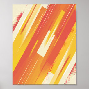 Poster Listras Dinâmicas Laranja e Amarelo