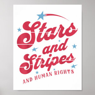 Poster Listras e Estrelas e Direitos Humanos Feminista Qu