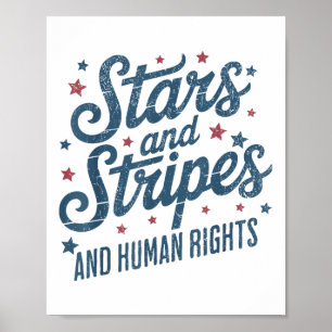 Poster Listras Estrelas E Direitos Das Mulheres 4 De Julh