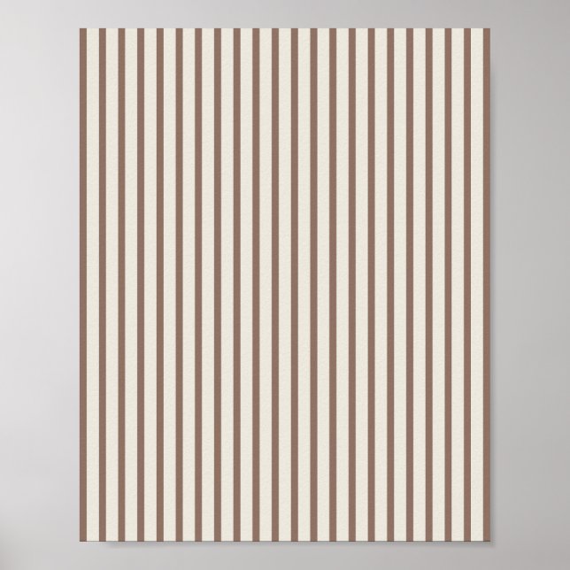 Poster Listras marrons e creme (Frente)
