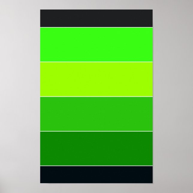 Poster Listras verdes e pretas (Frente)