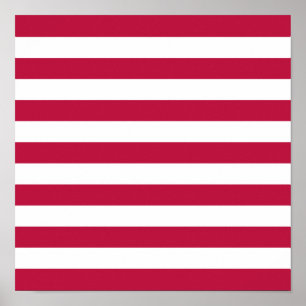 Pôster Listras vermelhas e brancas