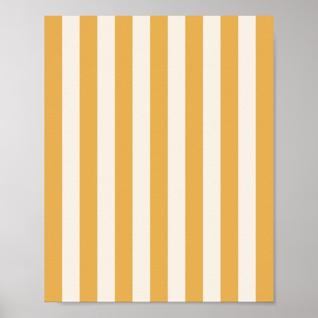 Poster Listras Verticais Amarelo E Branco Laminados (Frente)