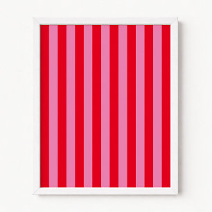 Poster Listras Verticais Vermelhas e Rosas