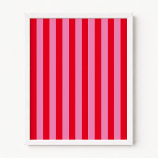 Poster Listras Verticais Vermelhas e Rosas