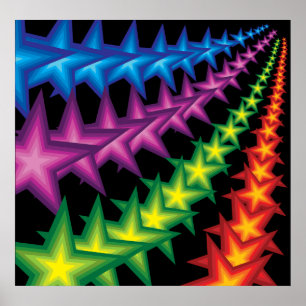 Poster listras vívidas da estrela
