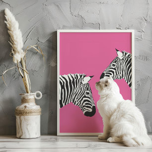 Poster Listras zebradas em Estampa de Arte Animal Rosa Ch