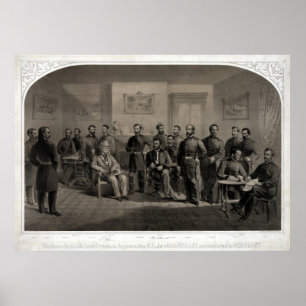 Poster Litografia da rendição do general Lee