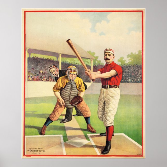 Poster Litográfico do jogador de beisebol americano Vinta (Frente)