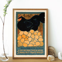 Litógrafo De Publicidade Do Vintage Hen French