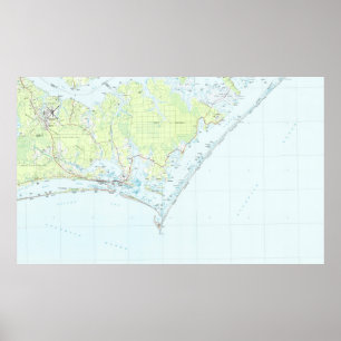 Pôster Litoral da vigia do cabo & mapa nacionais da