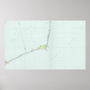Pôster Litoral nacional Mapa de Hatteras do cabo (1985)