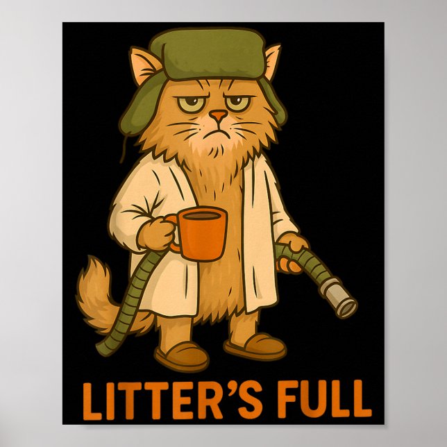 Poster Litter’s Full Funny Cat Christmas Humor Quote  (Frente)