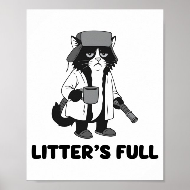 Poster Litter’s Full Funny Cat Christmas Humor Quote Long (Frente)