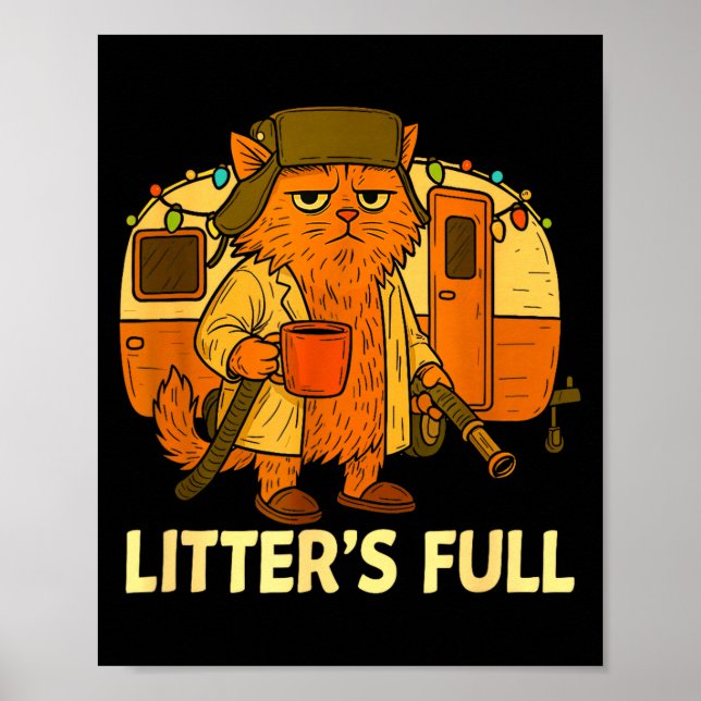 Poster Litter’s Full Funny Cat Lovers Christmas For Men W (Frente)