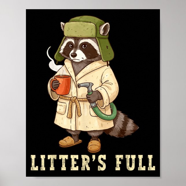 Poster Litter’s Full Funny Raccoon Christmas Mpy Raccoon  (Frente)