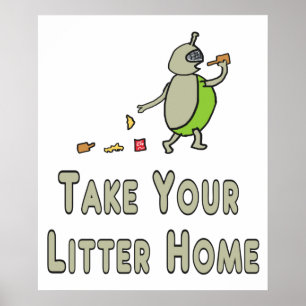 Poster Litterbug Leve Seu Litro Para Casa
